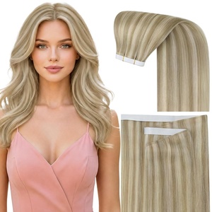 Sunny Hair Light Brown Balayage Injected Invisible Tape in Hair Extensions, 22 Inch 20Pcs 50g, Natural Invis Edge Tape, Real Human Hair, Seamless Hand Sewn Hair Extensions(#16/22 Highlight Blonde)