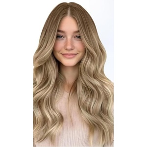 Sunny Hair Light Brown Balayage Injected Invisible Tape in Hair Extensions, 22 Inch 20Pcs 50g, Natural Invis Edge Tape, Real Human Hair, Seamless Hand Sewn Hair Extensions(#8/22/8 Light Brown Balayage Blonde)