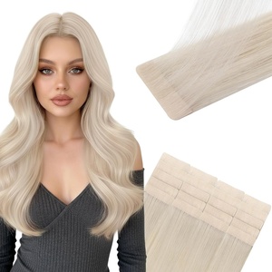 Sunny Hair Light Brown Balayage Injected Invisible Tape in Hair Extensions, 22 Inch 20Pcs 50g, Natural Invis Edge Tape, Real Human Hair, Seamless Hand Sewn Hair Extensions(IJTP-#60 Bleach Blonde)