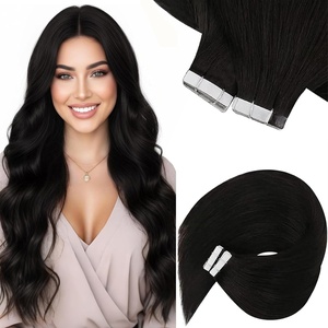 Sunny Hair Tape in Hair Extensions Human Hair 40pcs 100g 24 Inch Straight Remy Hair Extensions Tape in Black Invisible Tape in Hair Extensions for Women