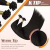 Sunny Hair 14 Inch K Tip Real Human Hair Extensions, Dark Brown, Soft Fusion Keratin Vtip Bonds for Women, Adds Natural Volume and Length for Casual Outings, 50g