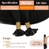 Sunny Hair 14 Inch K Tip Real Human Hair Extensions, Natural Black, Remy Pre-Bonded Design Vtips, Provides Natural Fullness for Weddings, Formal Occasions, and Evening Celebrations, 50g