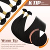 Sunny Hair 14 Inch K Tip Real Human Hair Extensions, Natural Black, Remy Pre-Bonded Design Vtips, Provides Natural Fullness for Weddings, Formal Occasions, and Evening Celebrations, 50g
