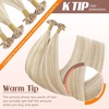 Sunny Hair 20 Inch K Tip Human Hair Extensions, Blonde Highlights, Keratin Vtip Bonds for Simple Application, for Beginners and First-Time Users, Provides Volume for Casual and Everyday Looks, 50g
