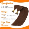 Sunny Hair 22 Inch U Tip Human Hair Extensions, Auburn Brown, Ktips, Soft Texture, Invisible Bonds, Easy to Maintain, for Women, Adds Shine for Bridal Portraits and Evening Celebrations, 50g