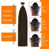 Sunny Hair Flat Tip Human Hair Extensions, Darkest Brown, Pre-Bonded, Remy Ktips, Hot Fusion, Soft Keratin Tips, Natural Color, Adds Dimension for Holiday Parties and Social Events, 50g 14 Inch