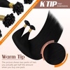 Sunny Hair K Tip Human Hair Extensions, Jet Black, 22 Inch Invisible Ktip Vtips for Seamless Integration, Adds Natural Length and Volume for Everyday Wear 50g