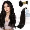 Sunny Hair 14 Inch K Tip Real Human Hair Extensions, Natural Black, Remy Pre-Bonded Design Vtips, Provides Natural Fullness for Weddings, Formal Occasions, and Evening Celebrations, 50g