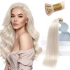Sunny Hair 20 Inch I Tip Hair Extensions, Ice Blonde, Remy Quality, Soft Beads, Invisible Tips, Easy to Comb, Natural Shine, Provides Length for Evening Parties and Formal Occasions, 50g