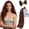Sunny Hair 22 Inch U Tip Human Hair Extensions, Auburn Brown, Ktips, Soft Texture, Invisible Bonds, Easy to Maintain, for Women, Adds Shine for Bridal Portraits and Evening Celebrations, 50g
