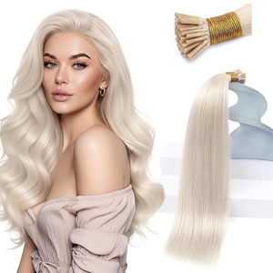 Sunny Hair 20 Inch I Tip Hair Extensions, Ice Blonde, Remy Quality, Soft Beads, Invisible Tips, Easy to Comb, Natural Shine, Provides Length for Evening Parties and Formal Occasions, 50g