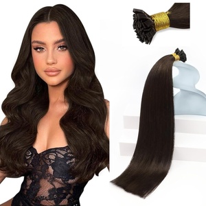 Sunny Hair Flat Tip Human Hair Extensions, Darkest Brown, Pre-Bonded, Remy Ktips, Hot Fusion, Soft Keratin Tips, Natural Color, Adds Dimension for Holiday Parties and Social Events, 50g 14 Inch