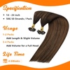 Sunny Hair U Tip Hair Extensions Human Hair, 20 Inch 50g Soft Keratin Tips, Brown Balayage, Ktips for Women with Active Lifestyles, Maintains Style for Parties and Weddings