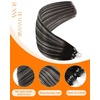 Sunny Hair Black Micro Loop Real Human Hair Extensions, 22 Inch Long Micro Bead Salt and Pepper Hair, Off Black Fading to Silver Grey Balayage, Suitable for Formal Occasions, 50g