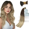 Sunny Hair Long I Tips Hair Extensions Real Human Hair 24inch Itip Human Hair Extensions Brown Ombre Golden Brown Mix Blonde I Tip Hair Extensions Fit Any Scene 50g