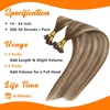 Sunny Hair 24inch K Tip Hair Extension Human Hair Dark Brown Balayage Brown with Light Blonde K Tip Hair Extensions Easy to Instal Ktip Human Hair Extensions 50g
