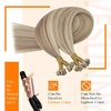 Sunny Hair Flat Tip Hair Extensions Human Hair 18inch Ash Blonde Highlight Golden Blonde Soft K Tips Extensions Remy for Women 50g