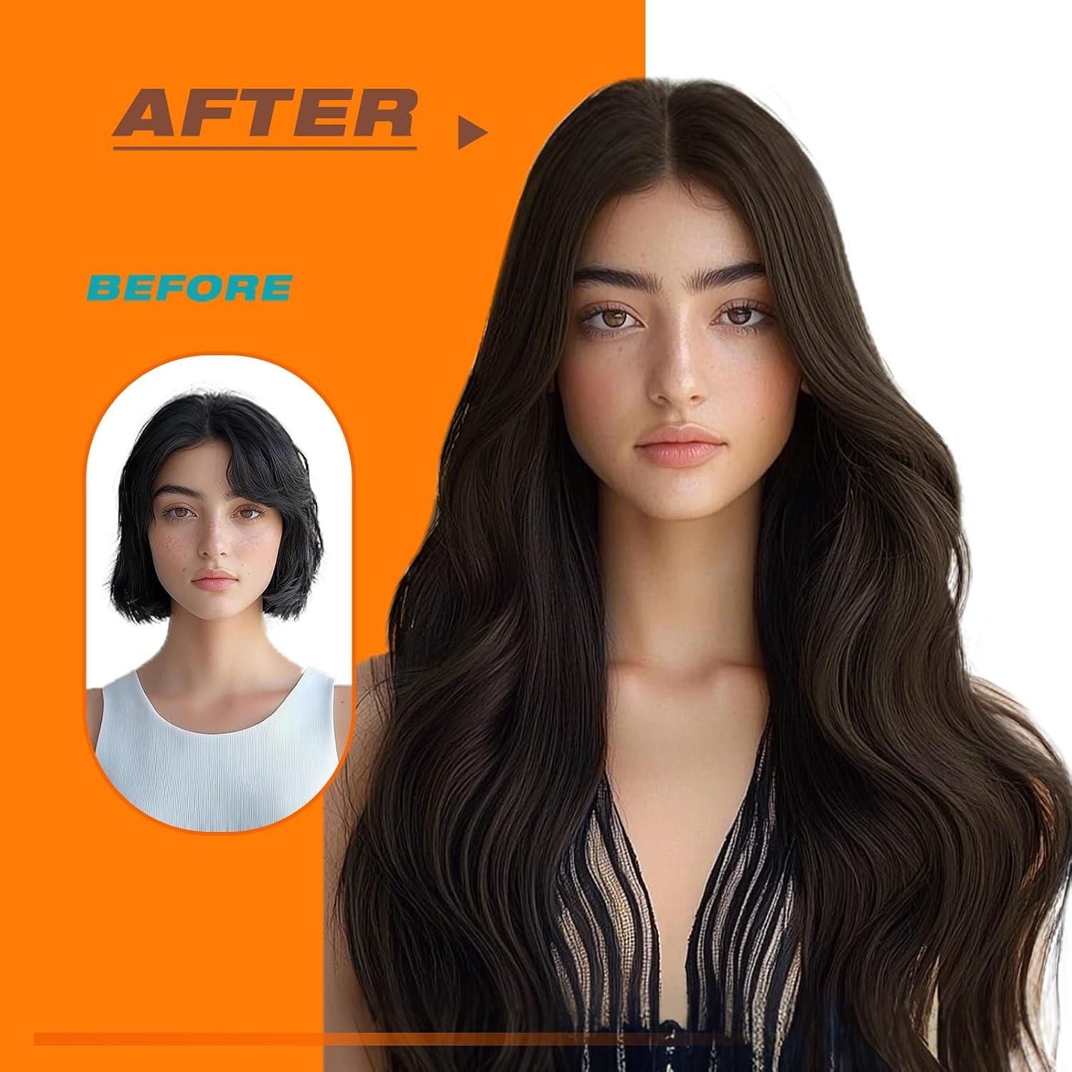 image:imageSunny Hair Dark Brown Tape in Extensions Real Human Hair 22 Inch