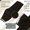 Sunny Hair Tape in Hair Extensions Real Human Hair Invisible Remy Hair Extensions Tape ins for Women Darker Brown 16 inch 20Pcs 50G