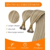 Sunny Hair 14 Inch Nano Hair Extensions, Golden Blonde Highlight Ash Blonde, Soft Nano Bead, Invisible Tips, Provides Volume for Birthday Parties and Social Gatherings, 50g