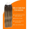 Sunny Hair 16 Inch Microlink Hair Extensions Human Hair Brown Ombre Blonde | Invisible Micro Beads, Easy To Comb, Natural Transition, Subtle Highlights, Adds Volume For Daily Wear And Styling, 50g