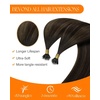 Sunny Hair 16 Inch Nano Bead Real Human Hair Extensions, Darkest Brown Ombre Medium with Highlights, Nano Ring Hair, Reduces Brassiness for Night Out Gatherings and Formal Dinners, 50g