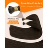 Sunny Hair 18in Dark Chocolate Brown I Tips Hair Extensions, Soft Real Human Hair Itip Extensions, Invisible Design, Adds Length for Work Dinners and Parties, 50g
