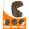 Sunny Hair 24 Inch Microlink Hair Extensions Human Hair Soft Micro Bead | Brown Highlight Blonde, Straight Style, Natural Shine, Adds Fullness For Wedding Ceremonies And Reception Dances, 50g