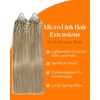 Sunny Hair Micro Bead Hair Extensions Real Human Hair 14 Inch Microlink | Golden Blonde Highlights With Light Blonde, Natural Movement, Adds Volume For Weddings, Parties, And Night Out Events, 50g