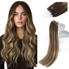 Sunny Hair 16 Inch Microlink Hair Extensions Human Hair Brown Ombre Blonde | Invisible Micro Beads, Easy To Comb, Natural Transition, Subtle Highlights, Adds Volume For Daily Wear And Styling, 50g