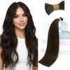 Sunny Hair 18in Dark Chocolate Brown I Tips Hair Extensions, Soft Real Human Hair Itip Extensions, Invisible Design, Adds Length for Work Dinners and Parties, 50g
