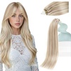 Sunny Hair 20 Inch Microlink Hair Extensions Human Hair Micro Loop | Ash Blonde Highlights Bleach Blonde, Vibrant Color, Pre-Bonded, Soft Feel, Adds Volume For Daily And Special Occasions, 50g