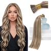 Sunny Hair Itip Human Hair Extensions 22inch 50g I Tip Hair Extensions Human Hair Brown Highlights Blonde Fusion Hair Extensions Natural Blends