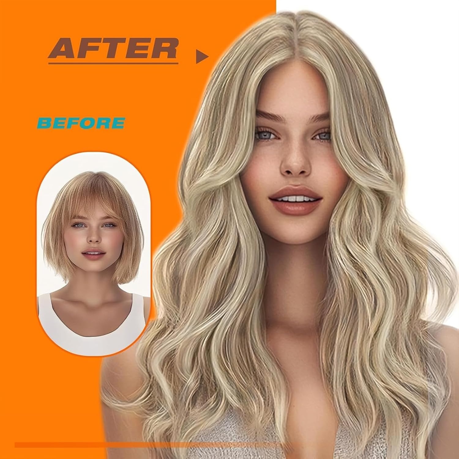 image:imageSunny Hair Tape in Hair Extensions Human Hair Blonde 24 Inch for Vacations Real Human Hair Tape in Extensions Light Feel Light Golden Brown Highlight Blonde Discreet Root Area 20Pcs 50g