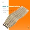 Sunny Hair Tape in Hair Extensions Human Hair Blonde 24 Inch for Vacations | Real Human Hair Tape in Extensions, Light Feel, Light Golden Brown Highlight Blonde, Discreet Root Area, 20Pcs 50g