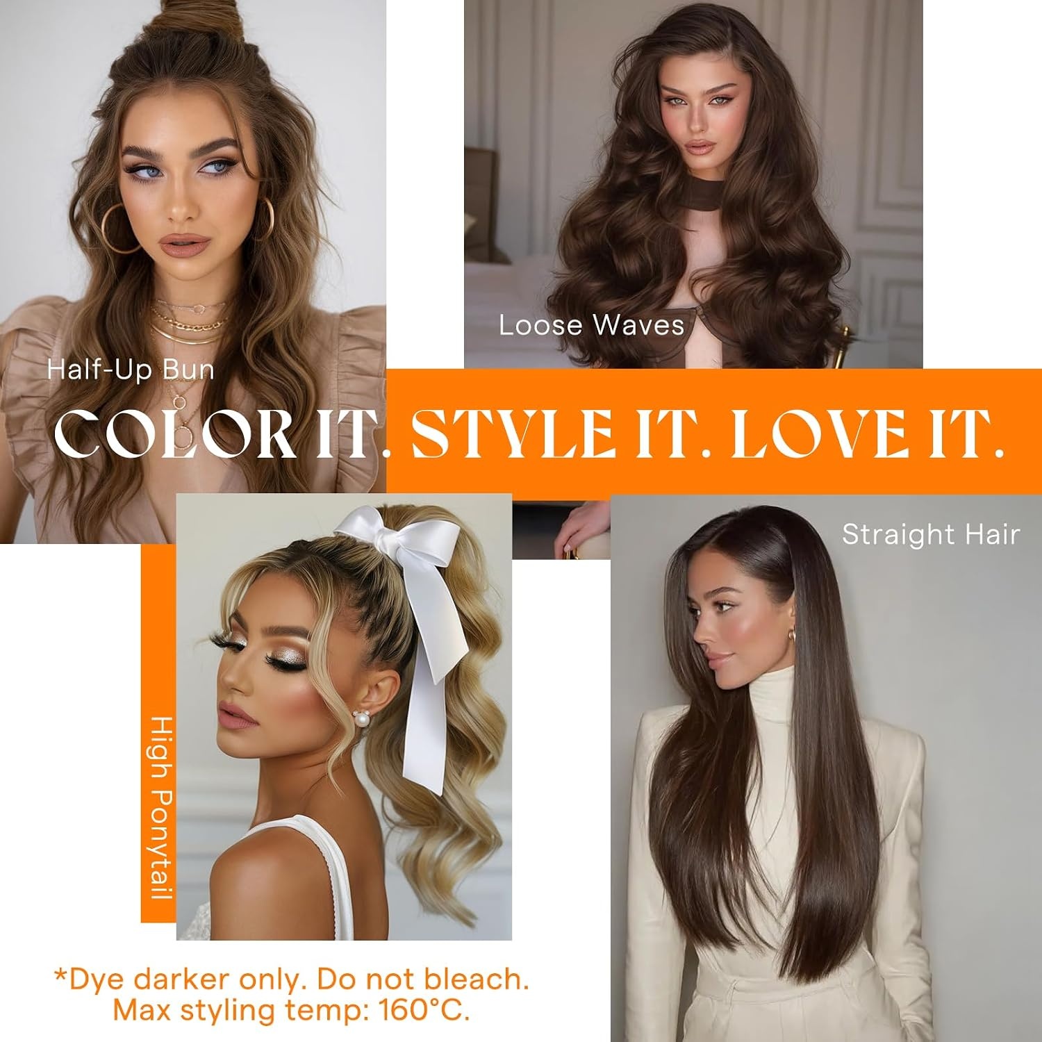 image:imageSunny Hair Butterfly Hair Extensions Black Balayage Silver 18 Inch 100G Party Ready Double Weft Hair ConfidenceBoosting Seamless Blend Natural Looking Add Volume For Birthday 4274 Chocolate Brown Balayage Caramel Blonde
