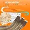 Sunny Hair Balayage Tape in Hair Extensions Remy 20Pcs for Outdoor Events | Human Hair Tape in Extensions, Re-Tape and Reapply, Lightweight Invisible, Light Brown Balayage Blonde, 20inch 50g