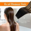 Sunny Hair Butterfly Hair Extensions Black Balayage Silver 18 Inch 100G | Party Ready Double Weft Hair, Confidence-Boosting, Seamless Blend, Natural Looking, Add Volume, For Birthday(#1B/4/18 Black Balayage Ash Blonde)