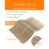 Sunny Hair Butterfly Weft Hair Extensions Golden Blonde Highlights | 18 Inch 50G, Thick Double Weft Human Hair, Can Be Styled With Heat, Perfect For A Wedding Or Birthday Party