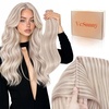 Sunny Hair Butterfly Hair Extensions Black Balayage Silver 18 Inch 100G | Party Ready Double Weft Hair, Confidence-Boosting, Seamless Blend, Natural Looking, Add Volume, For Birthday(# 18/613 Ash Blonde Highlight Bleach Blonde)