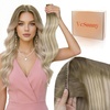Sunny Hair Butterfly Hair Extensions Black Balayage Silver 18 Inch 100G | Party Ready Double Weft Hair, Confidence-Boosting, Seamless Blend, Natural Looking, Add Volume, For Birthday(# 18/60/60A SUN-Ash Blonde Ombre Blonde)