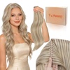 Sunny Hair Butterfly Hair Extensions Black Balayage Silver 18 Inch 100G | Party Ready Double Weft Hair, Confidence-Boosting, Seamless Blend, Natural Looking, Add Volume, For Birthday(# 10/60 Dark Golden Blonde Highlight)