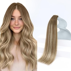 Sunny Hair Balayage Tape in Hair Extensions Remy 20Pcs for Outdoor Events | Human Hair Tape in Extensions, Re-Tape and Reapply, Lightweight Invisible, Light Brown Balayage Blonde, 20inch 50g