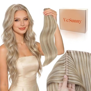 Sunny Hair Butterfly Hair Extensions Black Balayage Silver 18 Inch 100G | Party Ready Double Weft Hair, Confidence-Boosting, Seamless Blend, Natural Looking, Add Volume, For Birthday(# 10/60 Dark Golden Blonde Highlight)