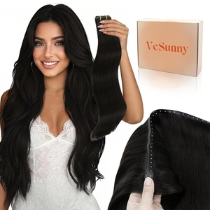 Sunny Hair Butterfly Hair Extensions Black Balayage Silver 18 Inch 100G | Party Ready Double Weft Hair, Confidence-Boosting, Seamless Blend, Natural Looking, Add Volume, For Birthday(# 1B Natural Black)
