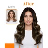 Sunny Hair Butterfly Weft Hair Extensions Human Hair Balayage Brown | 14 Inch 50G, Easy To Style Beaded Weft Hair Extensions, Natural Looking, Nice For Straight Hair, For Travel