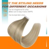 Sunny Hair Tape in Extensions Human Hair Balayage 20Pcs for Graduation Days | Invisible Hair Extension Tape, Cool Ash Grey with Blonde, Lightweight Invisible, Natural-Looking Blend, 14inch 50g