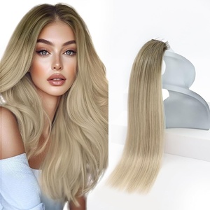 Sunny Hair Tape in Extensions Human Hair Balayage 20Pcs for Graduation Days | Invisible Hair Extension Tape, Cool Ash Grey with Blonde, Lightweight Invisible, Natural-Looking Blend, 14inch 50g
