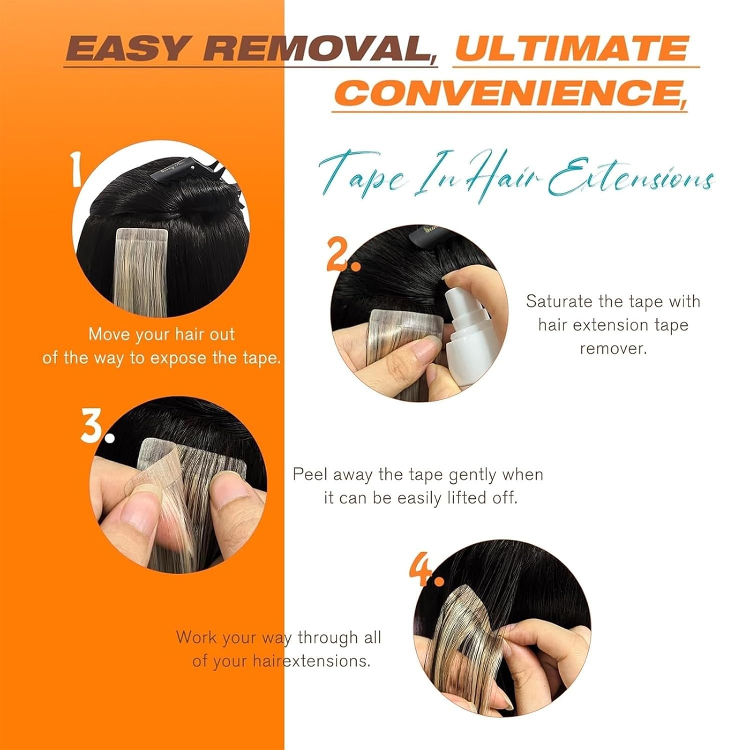 image:imageSunny Hair Tape in Extensions 24Inch Long Brown Balayage Blonde Soft Texture Tape ExtensionsSmooth Straight25g 10pcsfor Everyday Casual