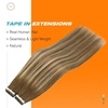 Sunny Hair Tape in Extensions 24Inch Long Brown Balayage Blonde | Soft Texture Tape Extensions,Smooth Straight,25g 10pcs,for Everyday Casual